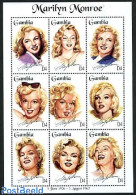 Gambia 1995 Marilyn Monroe 9v M/s, Mint NH, Performance Art - Marilyn Monroe - Movie Stars - Schauspieler