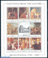 Gambia 1993 Louvre Museum 8v M/s, Mint NH, Art - Paintings - Gambie (...-1964)