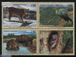 United Nations, Geneva 2001 Endangered Animals 4v [+], Mint NH, Nature - Animals (others & Mixed) - Birds - Cat Family.. - Other & Unclassified