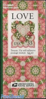 United States Of America 1999 Valentine Booklet S-a, Mint NH, Nature - Various - Flowers & Plants - Roses - Stamp Book.. - Unused Stamps