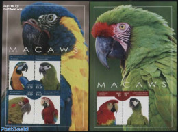 Nevis 2014 Macaws 2 S/s, Mint NH, Nature - Birds - Parrots - St.Kitts En Nevis ( 1983-...)