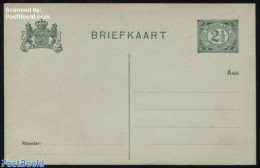 Netherlands 1908 Postcard 2.5c, With Dividing Line, Unused Postal Stationary - Briefe U. Dokumente