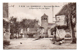 (46) 216, Marminiac, PBG, Monument Aux Morts, La Place Et La Rue De L'Eglise - Sonstige & Ohne Zuordnung