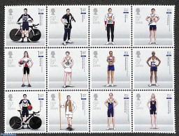 Isle Of Man 2021 Olympic Games 12v, Sheetlet, Mint NH, Sport - Cycling - Olympic Games - Tennis - Ciclismo