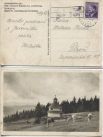 Böhmen Und Mähren Schwarzer Postablagestempel Aubislau (Stachau) Ansichtskarte Böhmerwald 25.7.43 - Covers & Documents