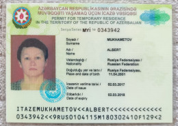 2017-2018 AZERBAIJAN Passport /ID/ Permit For Temporary Residence - Documents Historiques