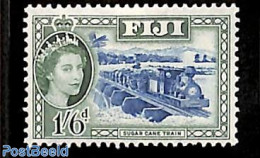Fiji 1954 1/6Sh, Stamp Out Of Set, Mint NH, Transport - Railways - Art - Bridges And Tunnels - Treinen
