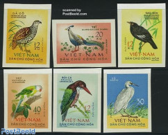 Vietnam 1963 Birds 6v Imperforated, Unused (hinged), Nature - Birds - Kingfishers - Autres & Non Classés