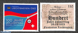 Liechtenstein 2023 100 Years Customs Union, Joint Issue With Switzerland 2v, Mint NH, Various - Joint Issues - Nuovi