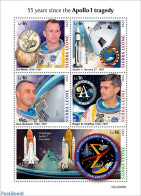 Sierra Leone 2022 55 Years After The Apollo 1 Tragedy, Mint NH, Transport - Space Exploration - Autres & Non Classés