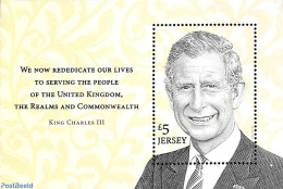 Jersey 2023 Coronation Of King Charles III S/s, Mint NH, History - Kings & Queens (Royalty) - Koniklijke Families