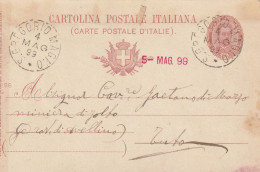 Italy. A217. S. Gregorio Magno. 1899. Annullo Grande Cerchio S. GREGORIO MAGNO, Su Cartolina Postale - Marcofilía