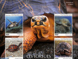 Central Africa 2019 Turtles 4v M/s, Mint NH, Nature - Reptiles - Turtles - Repubblica Centroafricana