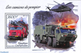 Central Africa 2019 Fire Engines S/s, Mint NH, Transport - Automobiles - Fire Fighters & Prevention - Voitures