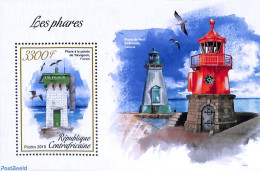Central Africa 2019 Lighthouses S/s, Mint NH, Nature - Various - Birds - Lighthouses & Safety At Sea - Leuchttürme