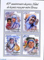 Central Africa 2019 Mother Theresa 4v M/s, Mint NH, History - Religion - Nobel Prize Winners - Religion - Prix Nobel