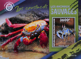 Central Africa 2019 Crabs S/s, Mint NH, Nature - Crabs And Lobsters - Centraal-Afrikaanse Republiek