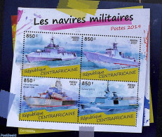 Central Africa 2019 Military Ships 4v M/s, Mint NH, Transport - Ships And Boats - Ships