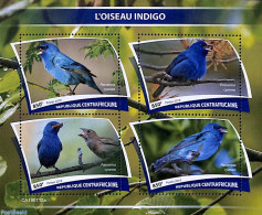 Central Africa 2019 Blue Birds 4v M/s, Mint NH, Nature - Birds - Zentralafrik. Republik