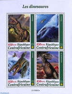 Central Africa 2019 Dinosaurs 4v M/s, Mint NH, Nature - Prehistoric Animals - Préhistoriques