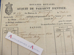 ● Douanes Royales 1848 Suisse Genève > Annemasse > Chamonix Acquit De Paiement D'entrée N°454 Commerce XIXè Haute Savoie - 1800 – 1899