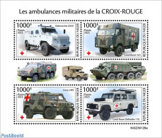 Niger 2023 Military Ambulances, Mint NH, Health - History - Transport - Red Cross - Militarism - Automobiles - Rotes Kreuz