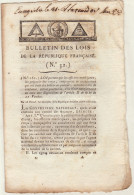 Bulletin Des Lois L'an II Billet Au Porteur Commissaire Pertes Dus Rebelles Tribunaux Criminels Lettres Armées Du Nord . - Décrets & Lois