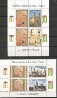 S. Tomè 1992, Pope J. Paul II, 2BF - Sao Tomé Y Príncipe