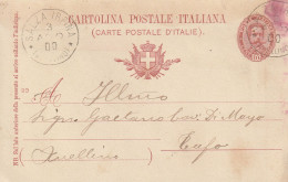 Italy. A217. Salza Irpina. 1900. Annullo Grande Cerchio SALZA IRPINA (AVELLINO), Su Cartolina Postale - Marcophilie