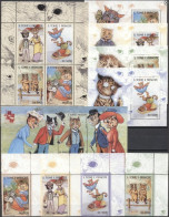 S. Tomè 2001, Cartoons, Tales, Cat, 4val+4va In BF +5BF - Sao Tomé Y Príncipe