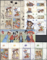 S. Tomè 2001, Cartoons, Tales, Cat, 4val+4va In BF +5BF - Fairy Tales, Popular Stories & Legends