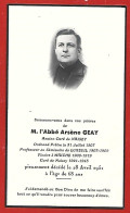 Image Religieuse (Luxeuil 70 Maîche Naisey-les-Granges 25) Abbé Arsène Geay Décédé Le 28-04-1951 - 2scans - Devotion Images
