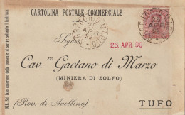 Italy. A217. S. Gregorio Magno. 1899. Annullo Grande Cerchio S. GREGORIO MAGNO, Su Cartolina Postale Commerciale - Poststempel