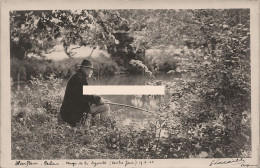 76 HARFLEUR 1906 - Carte Photo (1ère épreuve) Signée Du Photographe éditeur G.LACAILLE - Pêcheur, Berges De La Lezarde - Harfleur