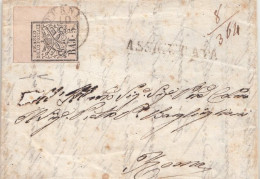 2163 - PONTIFICIO - Lettera Assicurata Con Testo Del 10 Luglio 1853 Da Terni A Roma Con 5 Baj Rosa Chiaro- - Papal States