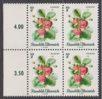 1966 , Mi 1223 ** (6) -  4er Block Postfrisch - Einheimische Obstsorten " Ananas Erdbeere " - Unused Stamps