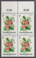 1966 , Mi 1223 ** (8) -  4er Block Postfrisch - Einheimische Obstsorten " Ananas Erdbeere " - Ungebraucht