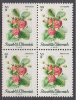 1966 , Mi 1223 ** (11) -  4er Block Postfrisch - Einheimische Obstsorten " Ananas Erdbeere " - Neufs