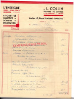 87- LIMOGES- L' ENSEIGNE PEINTE -L. COLLIN PEINTRE EN LETTRES- 6 RUE DELESCLUZE -15 PLACE SAINT MICHEL - Ambachten