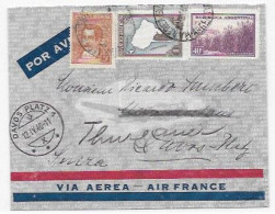 AIR FRANCE 1940 Par Avion Argentina Buenos Aires SUISSE Davos Airmail Cover AF 244 R Farman Ville Mendoza Pilote REINE - Avions