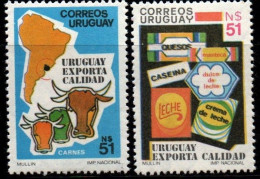 1987 Uruguay Exportation Beef Milk Products Agriculture  #1241-1242 ** MNH - Uruguay