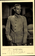CPA Schauspieler Gustav Fröhlich, Standportrait, Uniform, Autogramm - Acteurs