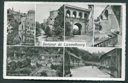 CPSM LUXEMBOURG Multivues Bonjour De...1955 - Timbre Yv. 496 Mi. 537 - Luxembourg - Ville