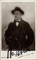 CPA Schauspieler Otto Gebühr, Portrait, Mantel, Hut, Ross 808/1, Autogramm - Acteurs