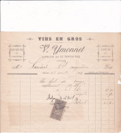 16-V.Ymonnet...Vins En Gros..Balzac Par Le Pontouvre..(Charente)...1894 - Autres & Non Classés
