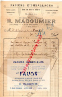 87- LIMOGES - PAPETERIE PAPIERS EMBALLAGE FAVOR - MAISON BONNAUD -H. MADOUMIER -7 RUE FERRERIE 1920- BRUNIN - Imprimerie & Papeterie
