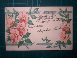 CARTE POSTALE, Art, Belles Fleurs Aux Dessins élégants, Aux Lignes Fines Et Aux Couleurs Pastel Variées. - Flowers