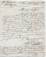 MARTINIQUE Lettre De ST PIERRE 1812 Verso Manuscrit Acheminé + Entrée - Brieven En Documenten