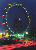 VIENNA, PRATER, GIANT WHEEL, CARS, NIGHT, AUSTRIA, POSTCARD - Prater