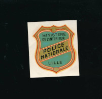 Autocollant Ministère De L'intérieur Police Nationale Lille - Police & Gendarmerie